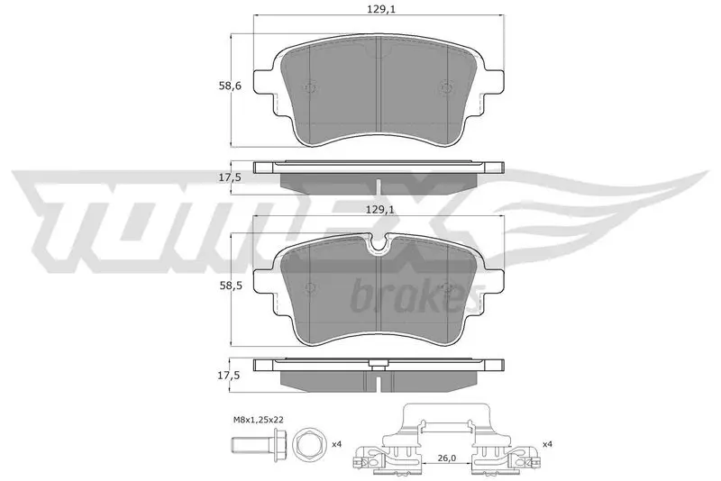 TOMEX Brakes TX18231 BREMSBELAGSATZ, SCHEIBENBREMSE