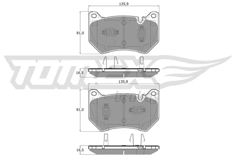 TOMEX Brakes TX19431 BREMSBELAGSATZ, SCHEIBENBREMSE