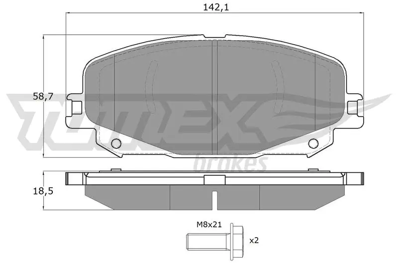 TOMEX Brakes TX1974 BREMSBELAGSATZ, SCHEIBENBREMSE