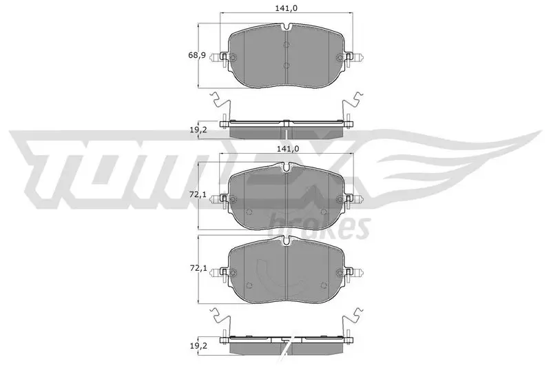 TOMEX Brakes TX6052 BREMSBELAGSATZ, SCHEIBENBREMSE