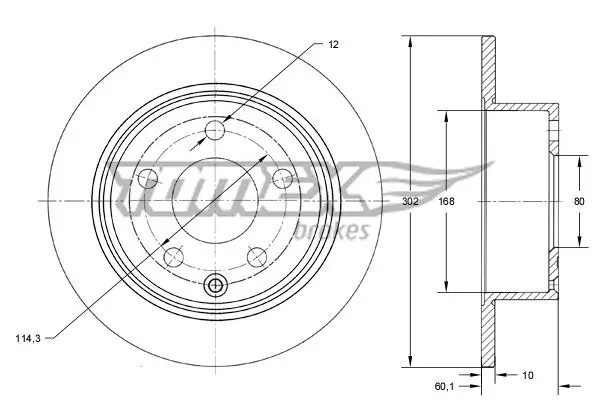 TOMEX Brakes TX7366 BREMSSCHEIBE