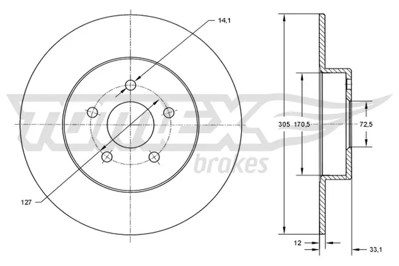 TOMEX Brakes TX7378 BREMSSCHEIBE