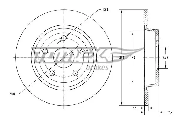 TOMEX Brakes TX7394 BREMSSCHEIBE