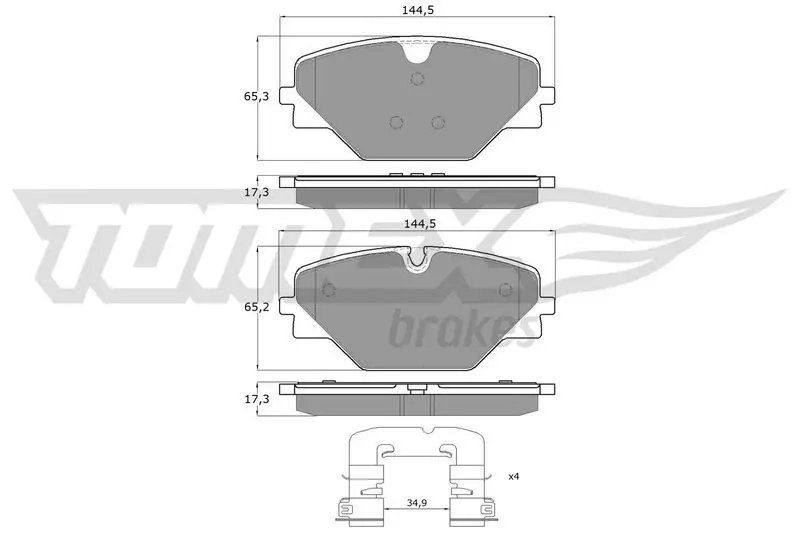 TOMEX Brakes TX6082 Brake Pad Set, disc brake