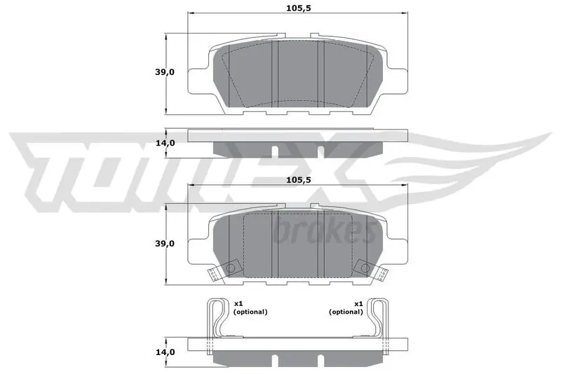 TOMEX Brakes TX1757 Комплект тормозных колодок,