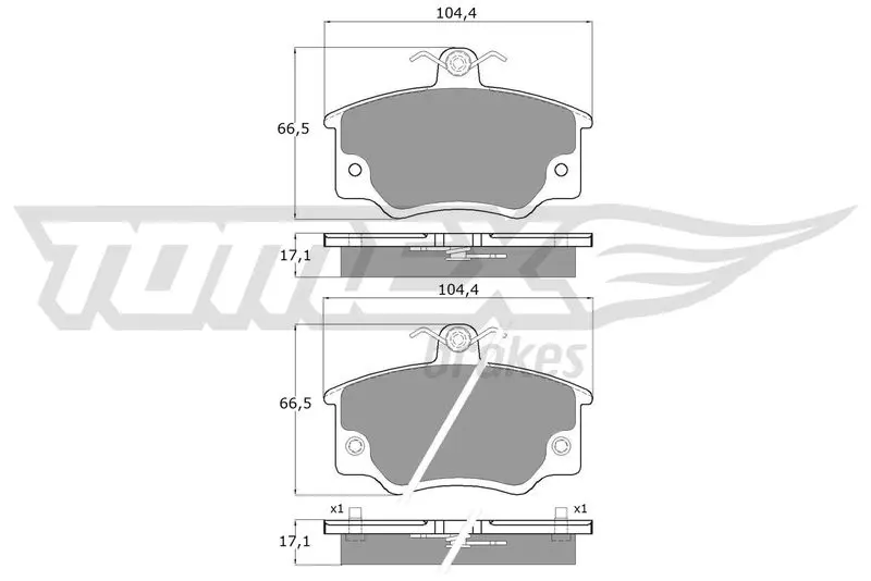 TOMEX Brakes TX1073 Brake Pad Set, disc brake