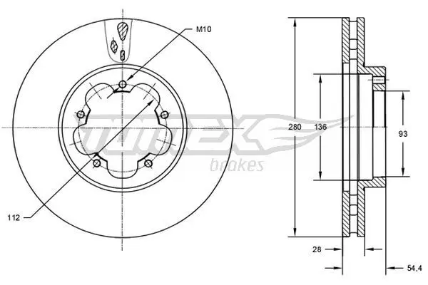 TOMEX Brakes TX7284 Тормозной диск