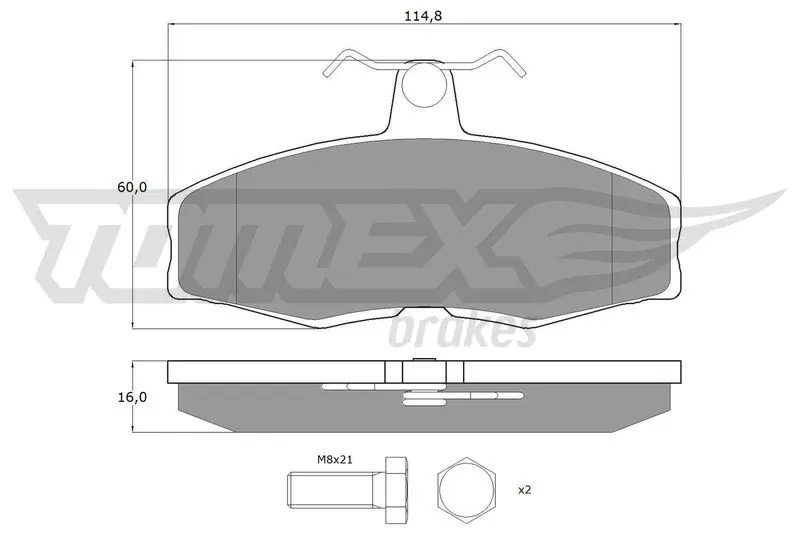 TOMEX Brakes TX10272 Комплект тормозных колодок,