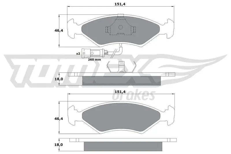 TOMEX brakes TX 10-282 Комплект тормозных колодок,