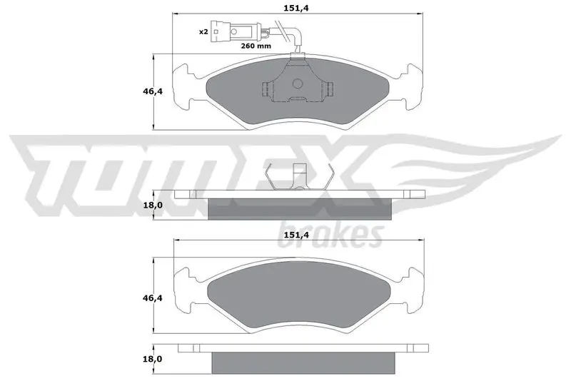 TOMEX brakes TX 10-281 Комплект тормозных колодок,