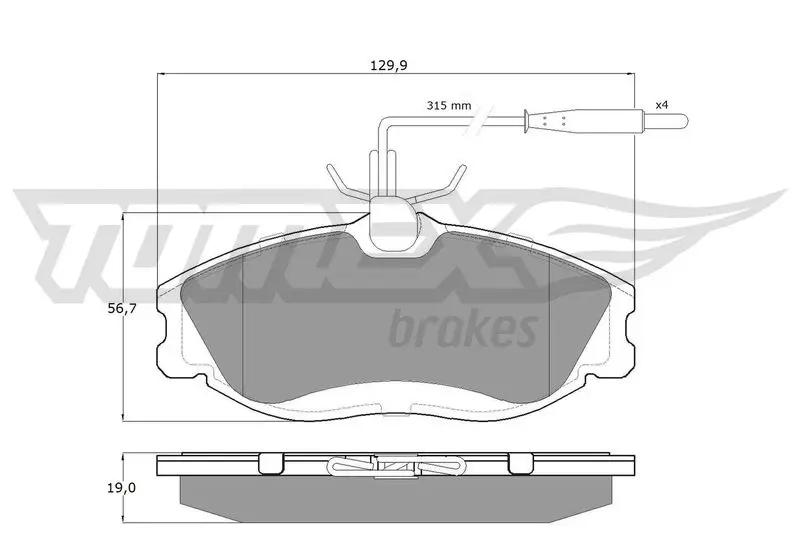 TOMEX Brakes TX1162 Комплект тормозных колодок,