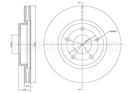 Metelli 231252C Диск тормозной передний