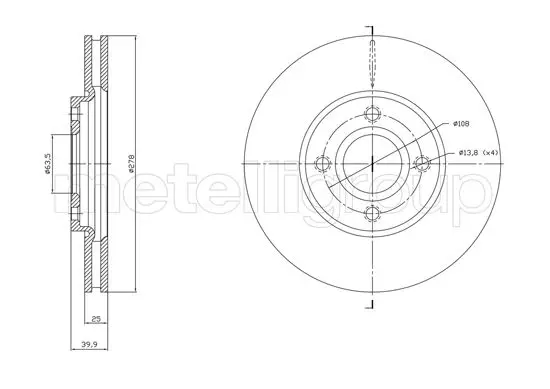 METELLI 231768C Диск тормозной