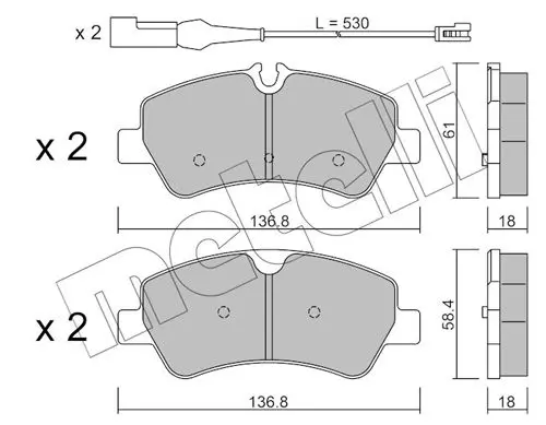 Metelli 2209911 Колодки тормозные