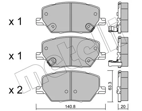 Metelli 2210010 Комплект тормозных колодок