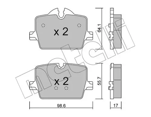 Metelli 2212650 Колодки тормозные задние