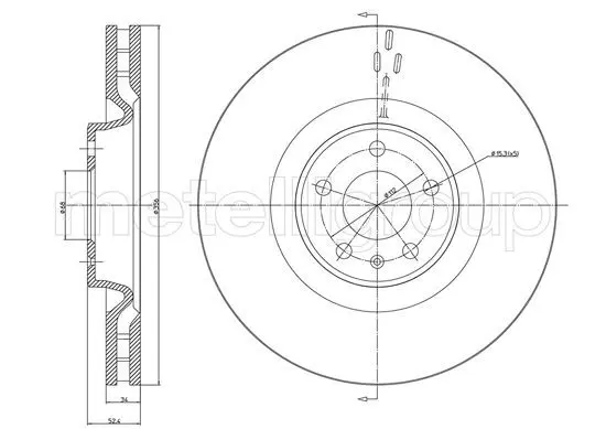 Metelli 231085C Диск тормозной передний
