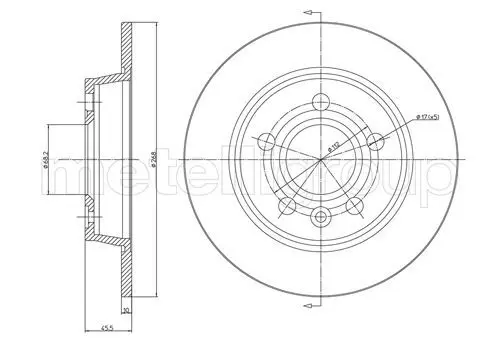 METELLI 230404C Диск тормозной задн FORD