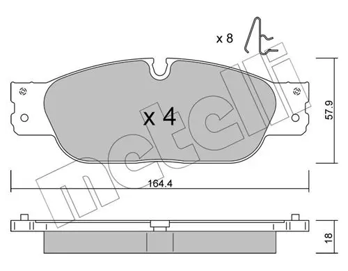 METELLI 2211890 Комплект тормозных колодок,