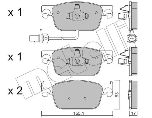 Metelli 2211250 Колодки тормозные передние