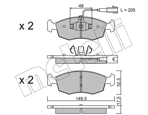 METELLI 2202744 Комплект тормозных колодок