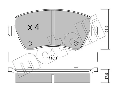 Metelli 2204850 Колодки тормозные передние