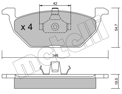 METELLI 2202110 К-т дисков. тормоз. колодок