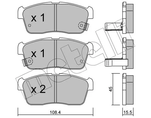 METELLI 2204150 Колодки тормозные