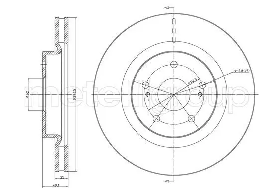 Metelli 230966C Диск тормозной передний