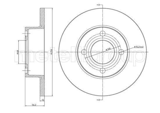 Metelli 230233 Диск тормозной передний не