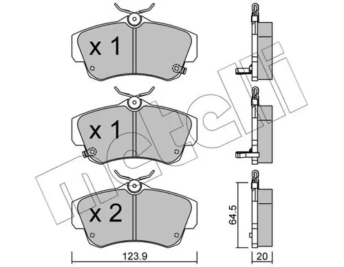 Metelli 2205210 Комплект тормозных колодок