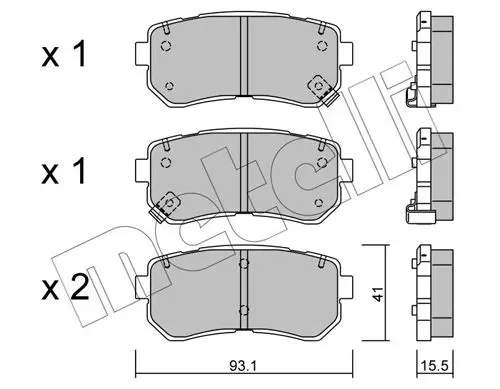 Metelli 2207250 Колодки тормозные задние