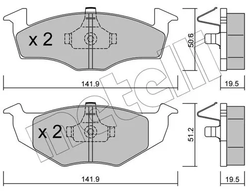 METELLI 2202061 К-т дисков. тормоз. колодок