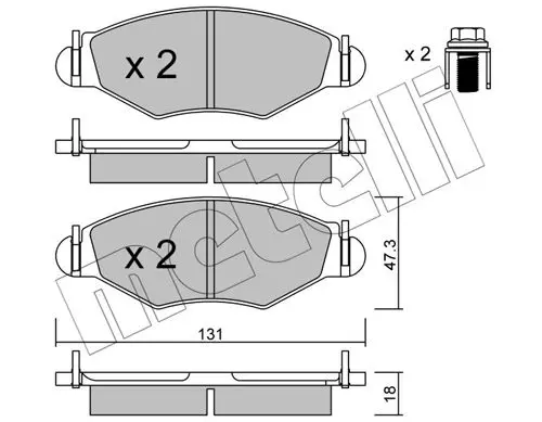 Metelli 2202540 Колодки тормозные передние