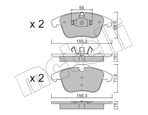 METELLI 2206754 Комплект тормозных колодок