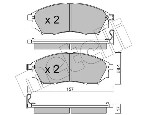 Metelli 2208190 Колодки тормозные передние
