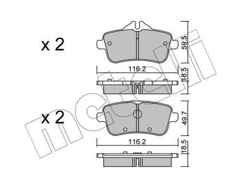METELLI 2209680 Колодки тормозные дисковые