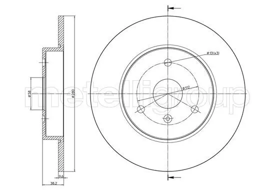 METELLI 230943C Тормозной диск