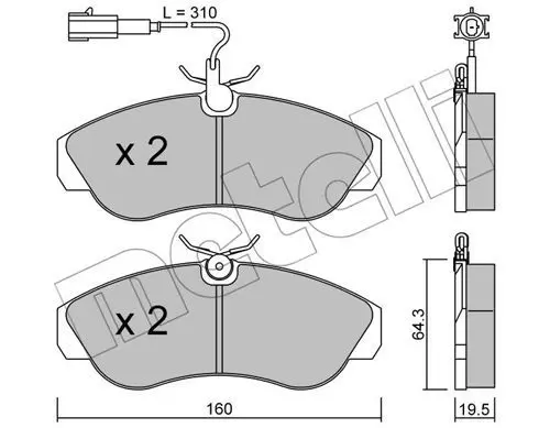 METELLI 2201551 Комплект тормозных колодок