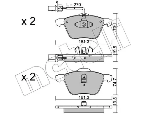 METELLI 2205510 Колодки тормозные дисковые