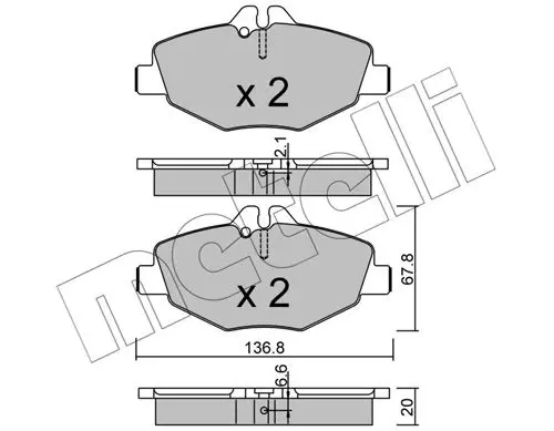 METELLI 2205620 Колодки тормозные передние