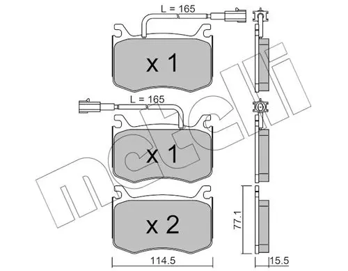 METELLI 2210990 Комплект тормозных колодок,