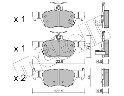 METELLI 2212260 Колодки тормозные, к-т
