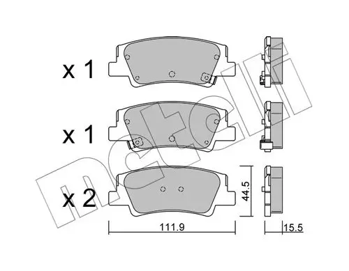 METELLI 2212990 Комплект тормозных колодок,