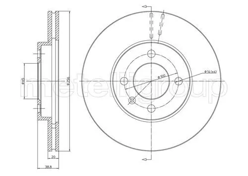 METELLI 230230C Диск тормозной