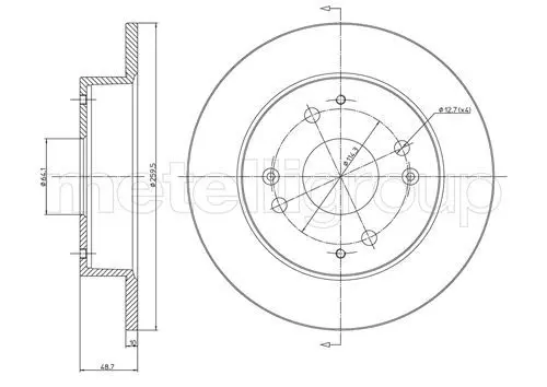METELLI 230361 Диск тормозной Metelli