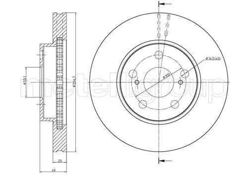 METELLI 230646C ТОРМОЗНОЙ ДИСК