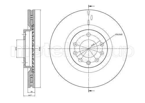 METELLI 230860C Тормозной диск