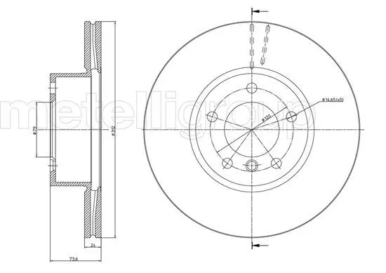 METELLI 230986C ТОРМОЗНОЙ ДИСК