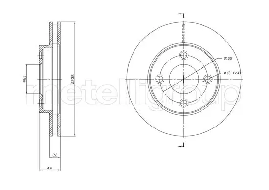 METELLI 231808C Тормозной диск